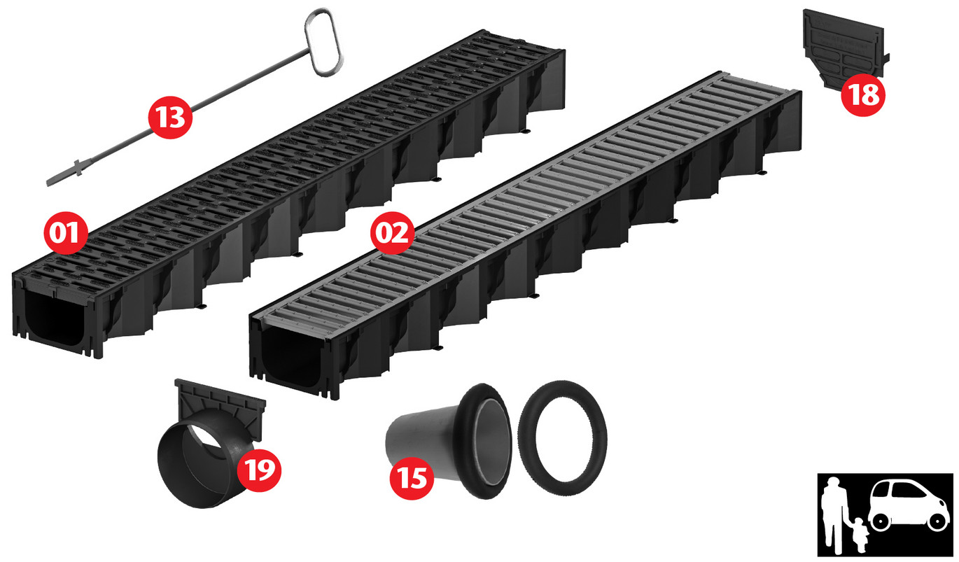 Hexaline met zijuitloop systeemopbouw